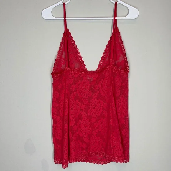 Vintage Victoria's Secret Cami Lace Top Women's Size L Red Floral - Picture 4 of 10